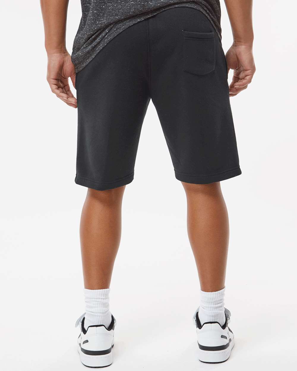 Unisex Triblend Fleece Shorts - OnModelBack - B12628504 - Black Solid