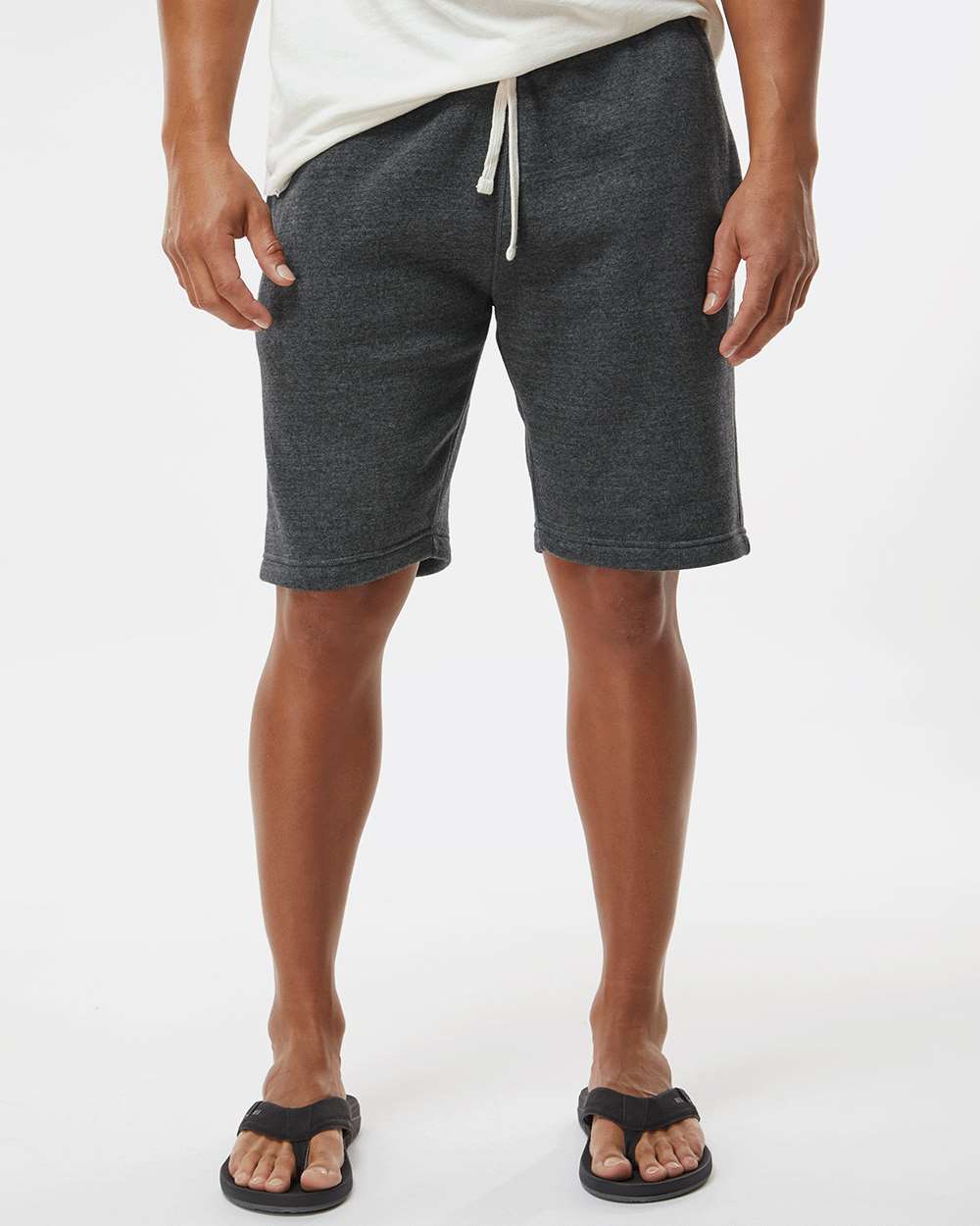 Unisex Triblend Fleece Shorts - OnModelFront - B12628103 - Black Triblend