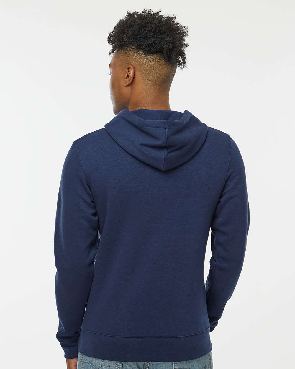 Unisex BTB Fleece Hooded Sweatshirt - OnModelBack - B13428653 - True Navy