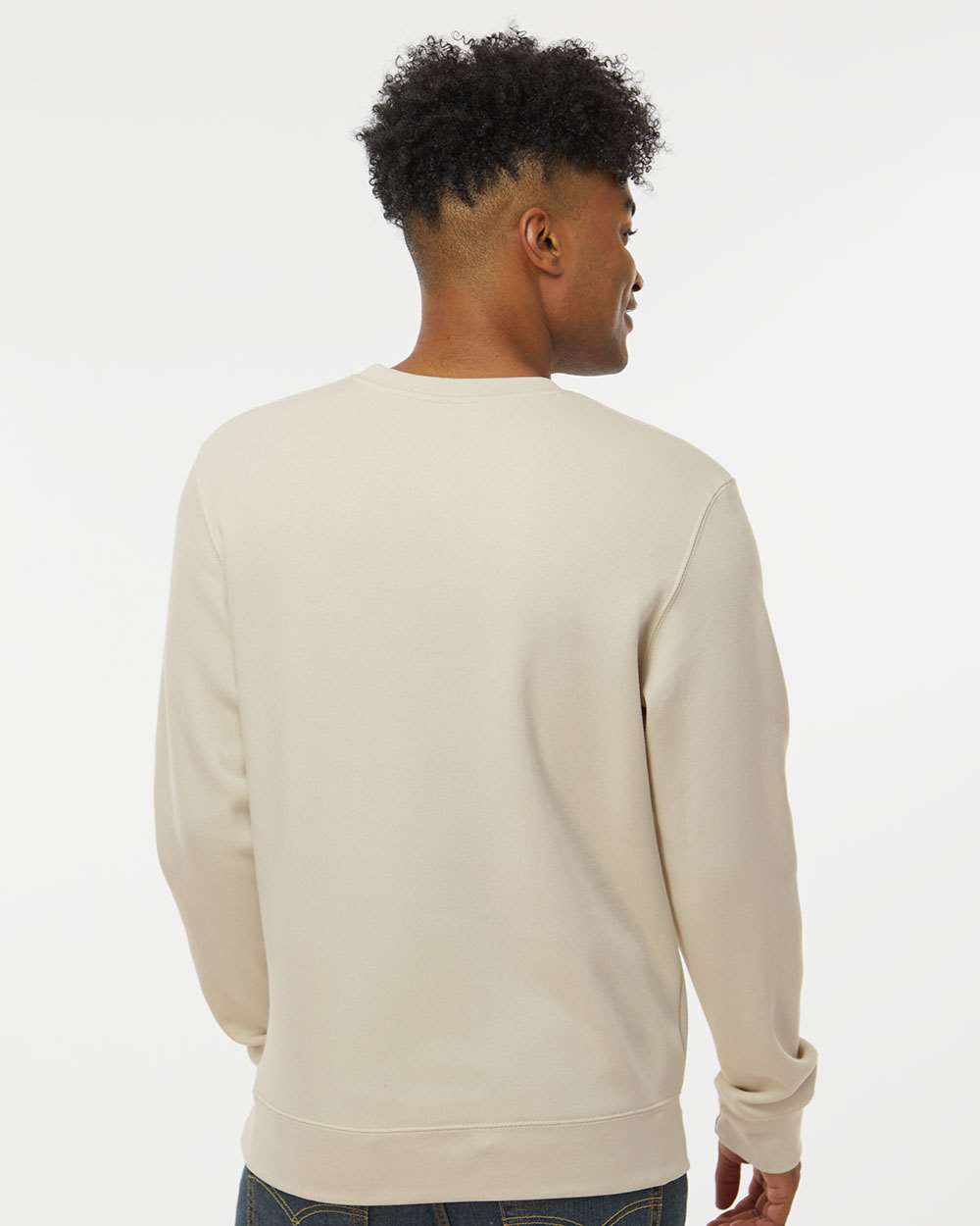 Unisex BTB Fleece Crewneck Sweatshirt - OnModelBack - B13528243 - Oyster