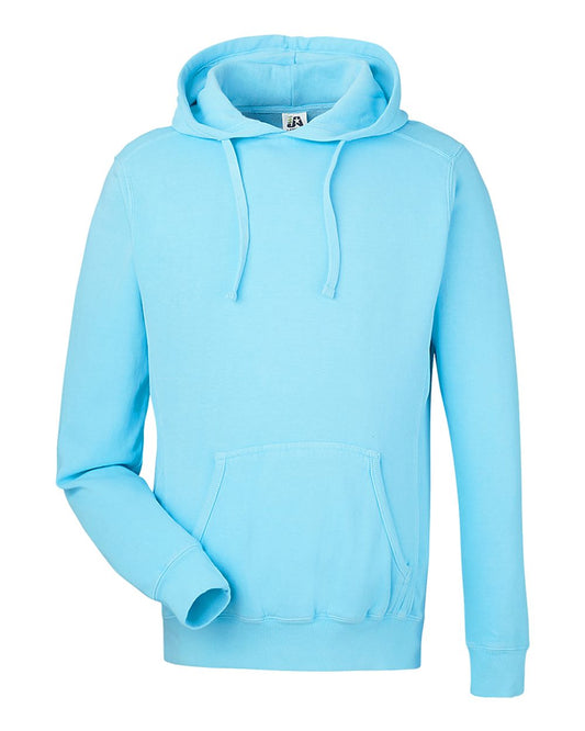 Unisex Pigment-Dyed Fleece Hooded Sweatshirt - Front - B14228163 - Capri