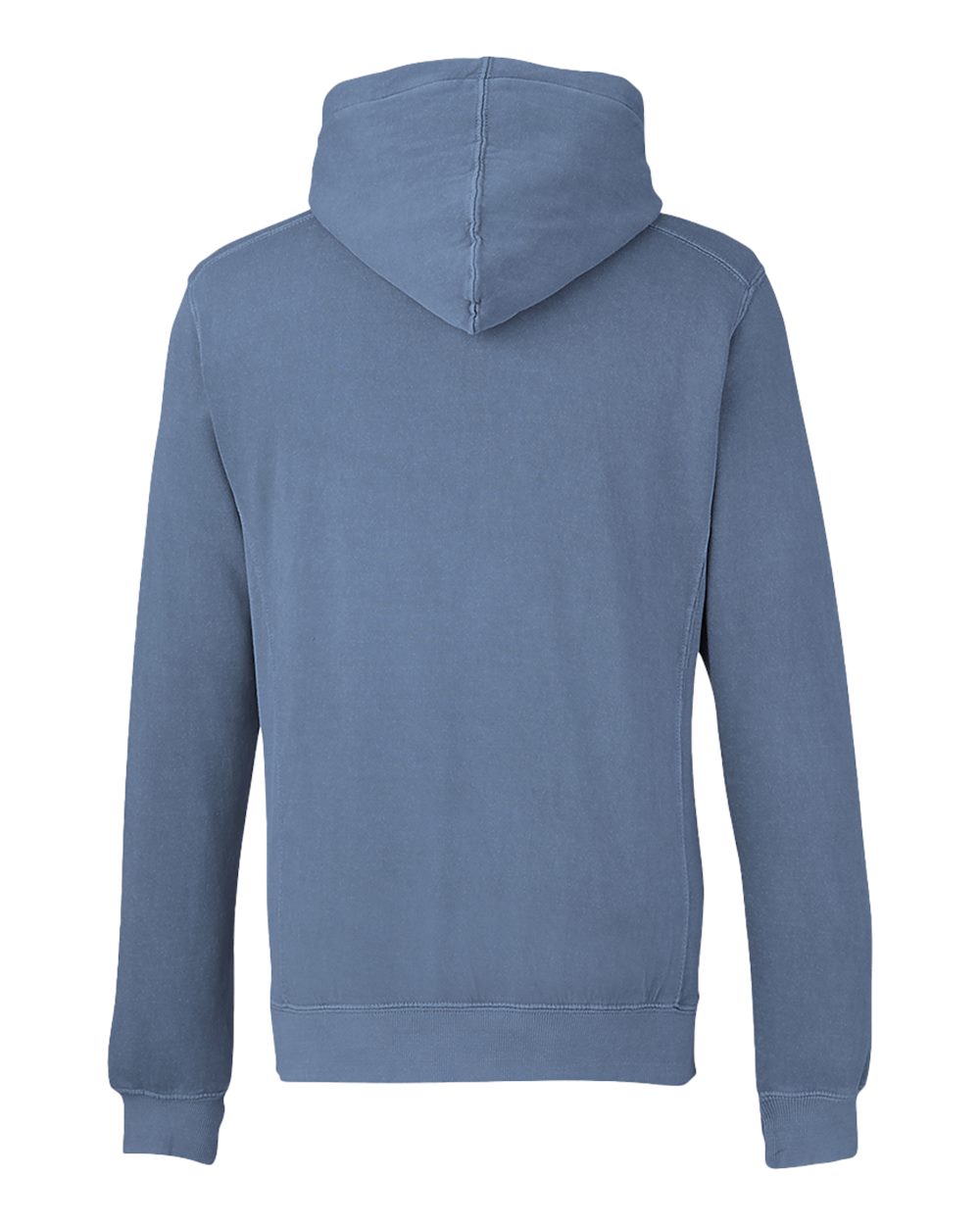 Unisex Pigment-Dyed Fleece Hooded Sweatshirt - OnModelBack - B14228103 - Denim