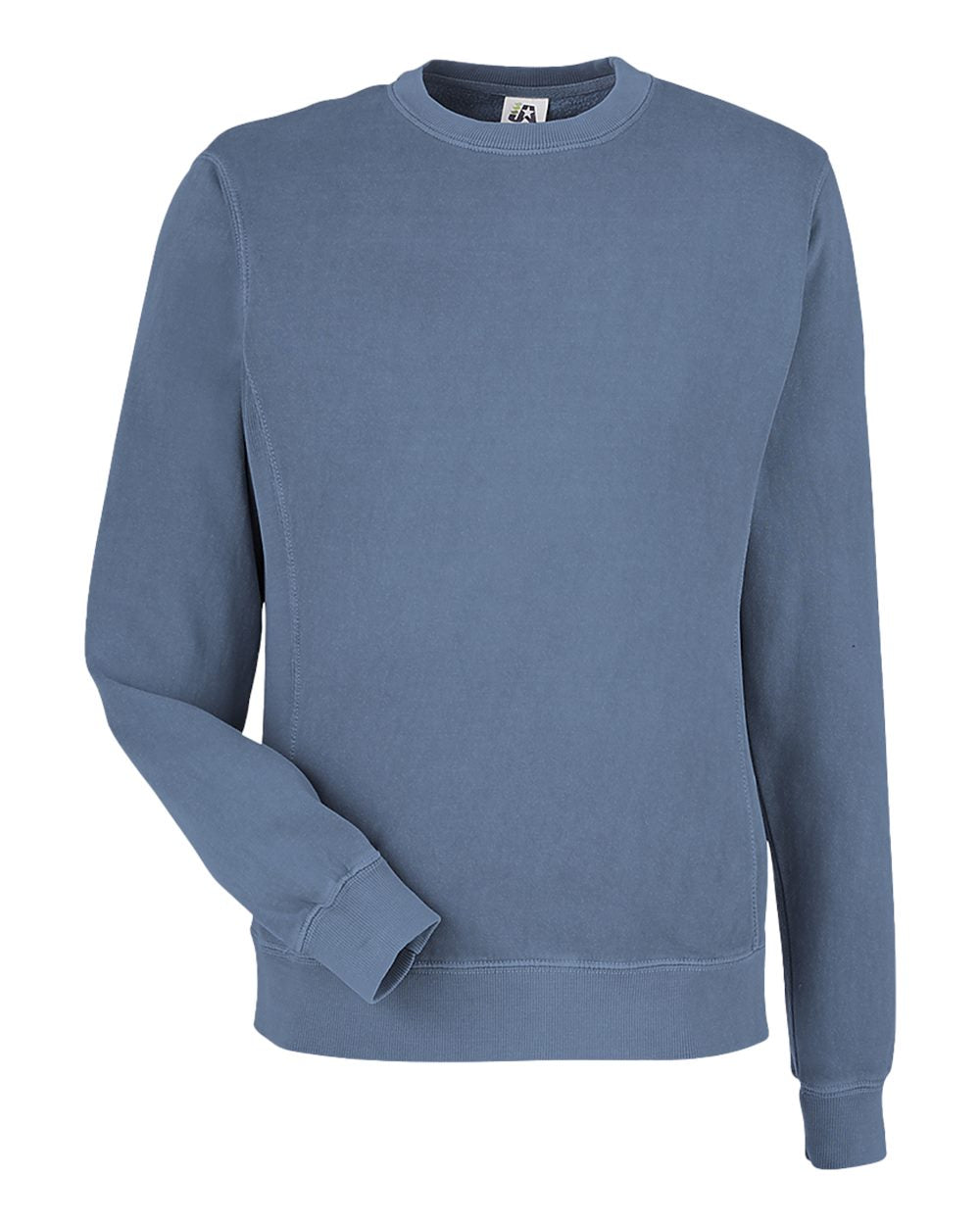 Unisex Pigment-Dyed Fleece Crewneck Sweatshirt - Front - B14328103 - Denim