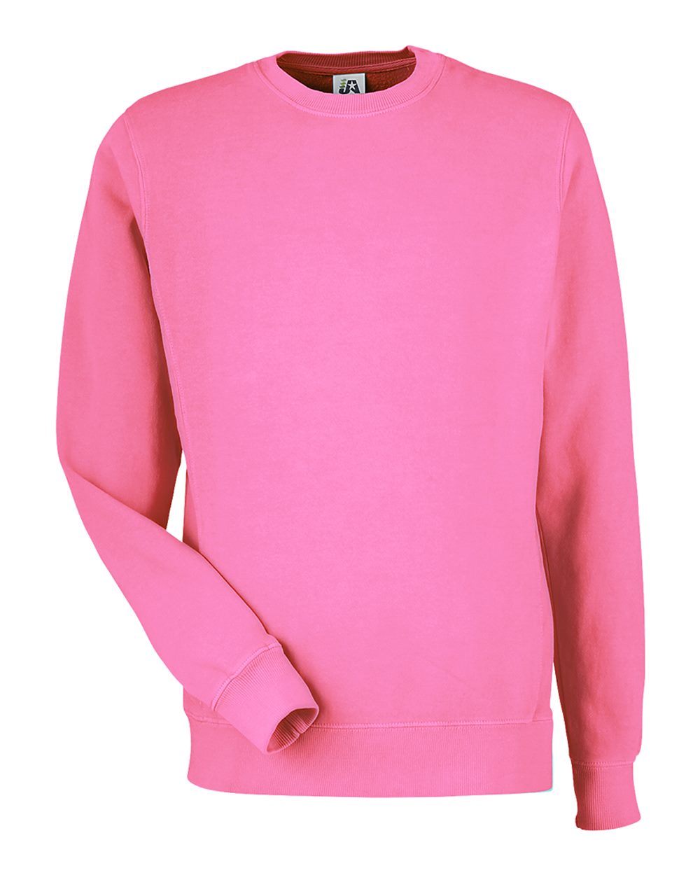 Unisex Pigment-Dyed Fleece Crewneck Sweatshirt - Front - B14328303 - Paradise Pink