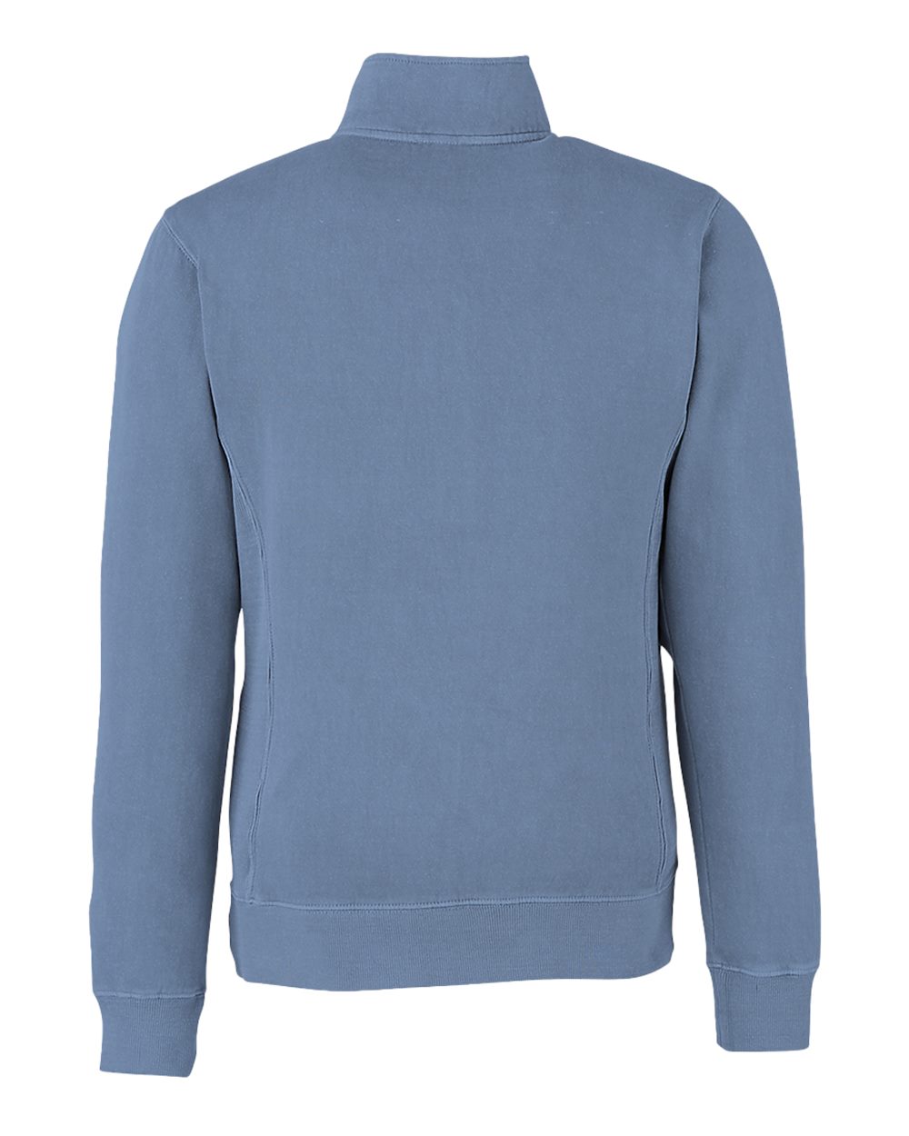 Unisex Pigment-Dyed Fleece Quarter-Zip Pullover - Back - B14428103 - Denim