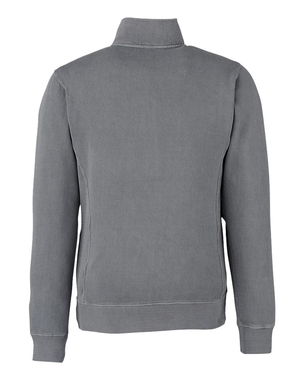 Unisex Pigment-Dyed Fleece Quarter-Zip Pullover - Back - B14428113 - Lead