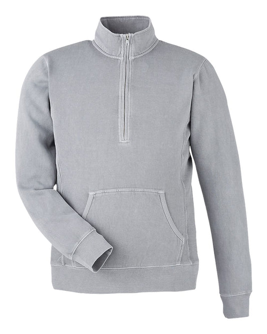 Unisex Pigment-Dyed Fleece Quarter-Zip Pullover - Front - B14428003 - Cloud