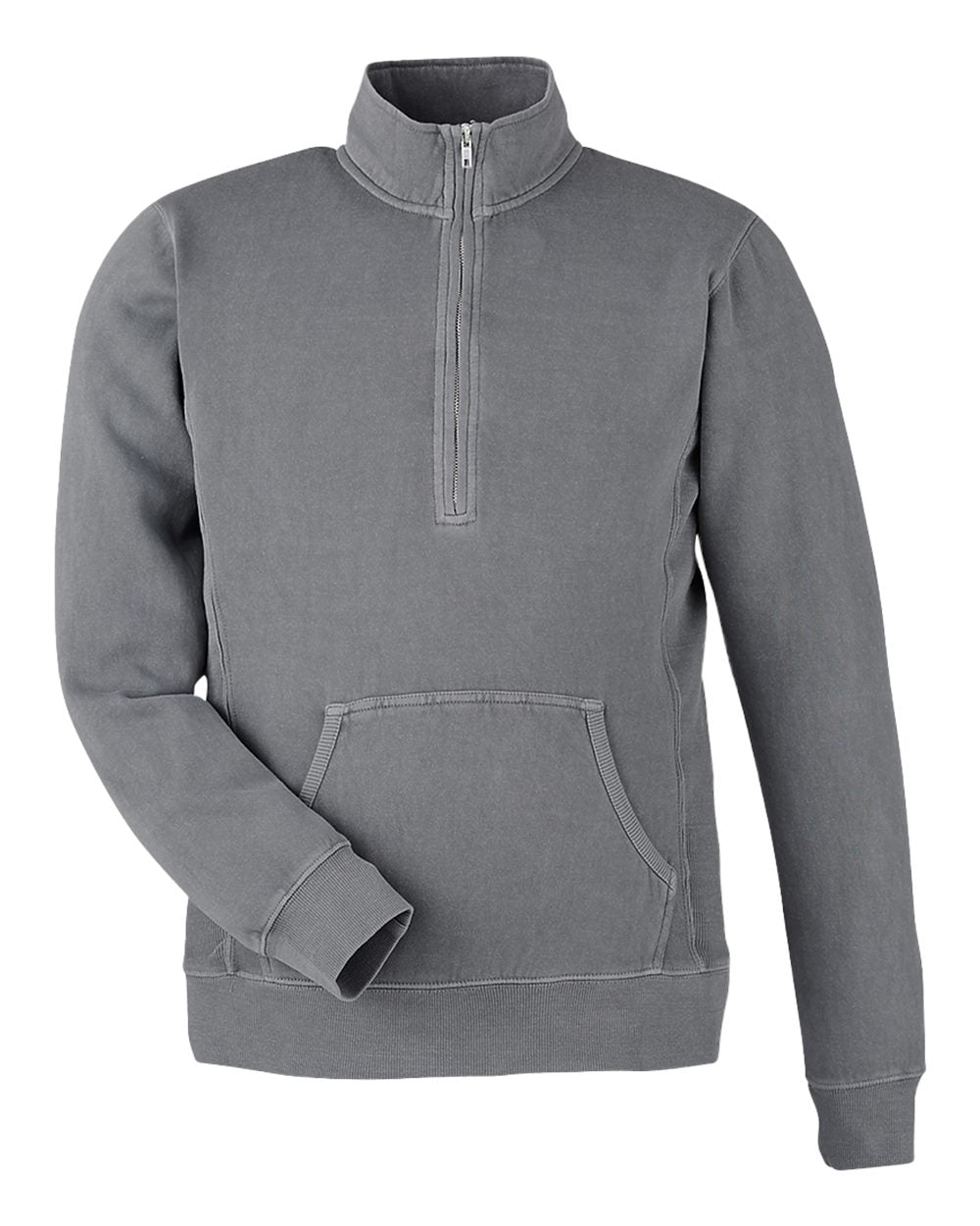 Unisex Pigment-Dyed Fleece Quarter-Zip Pullover - Front - B14428113 - Lead
