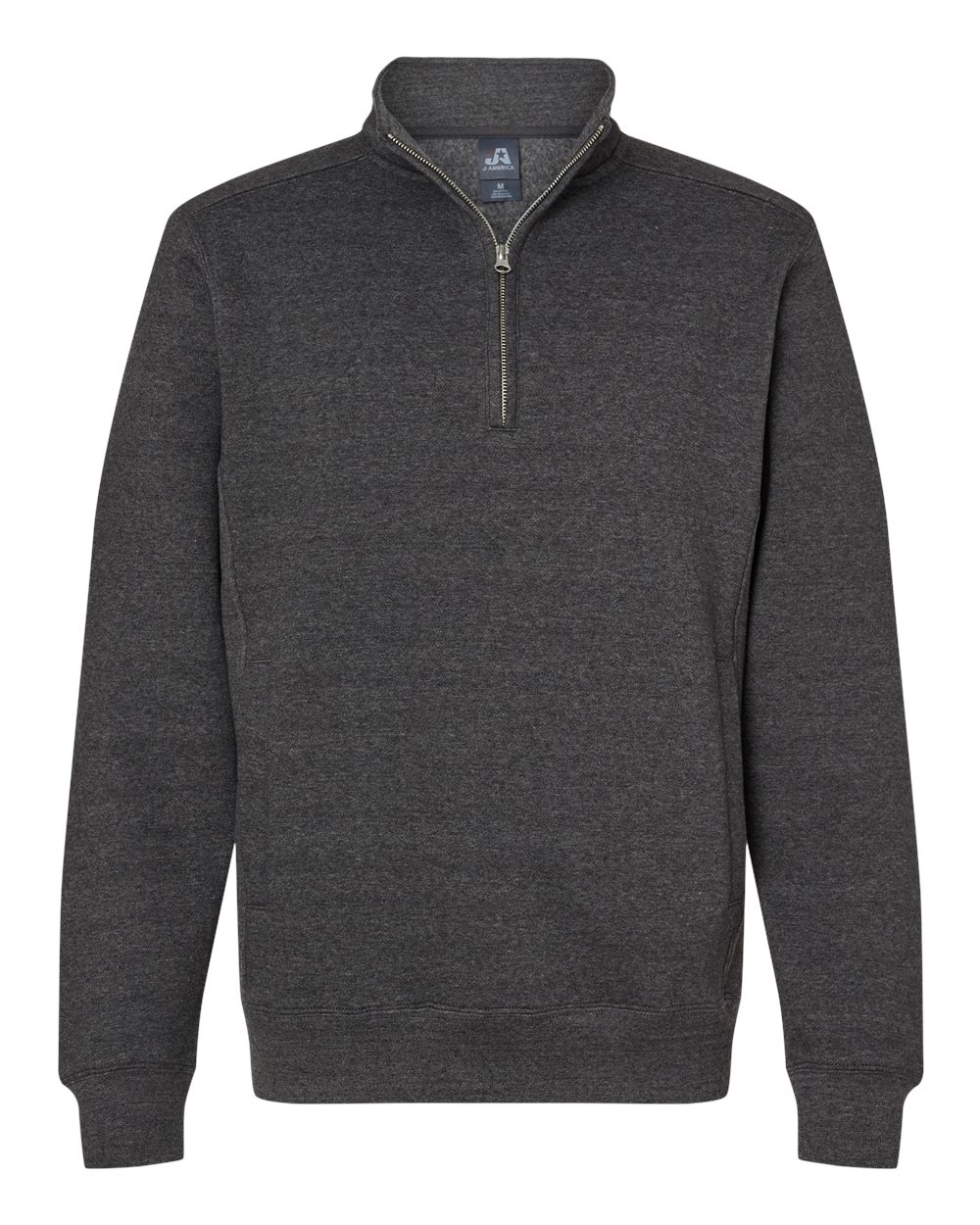 Unisex Heavyweight Fleece Quarter-Zip Sweatshirt - Front - B14528093 - Charcoal Heather