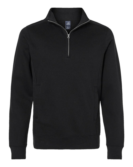 Unisex Heavyweight Fleece Quarter-Zip Sweatshirt - Front - B14528503 - Black