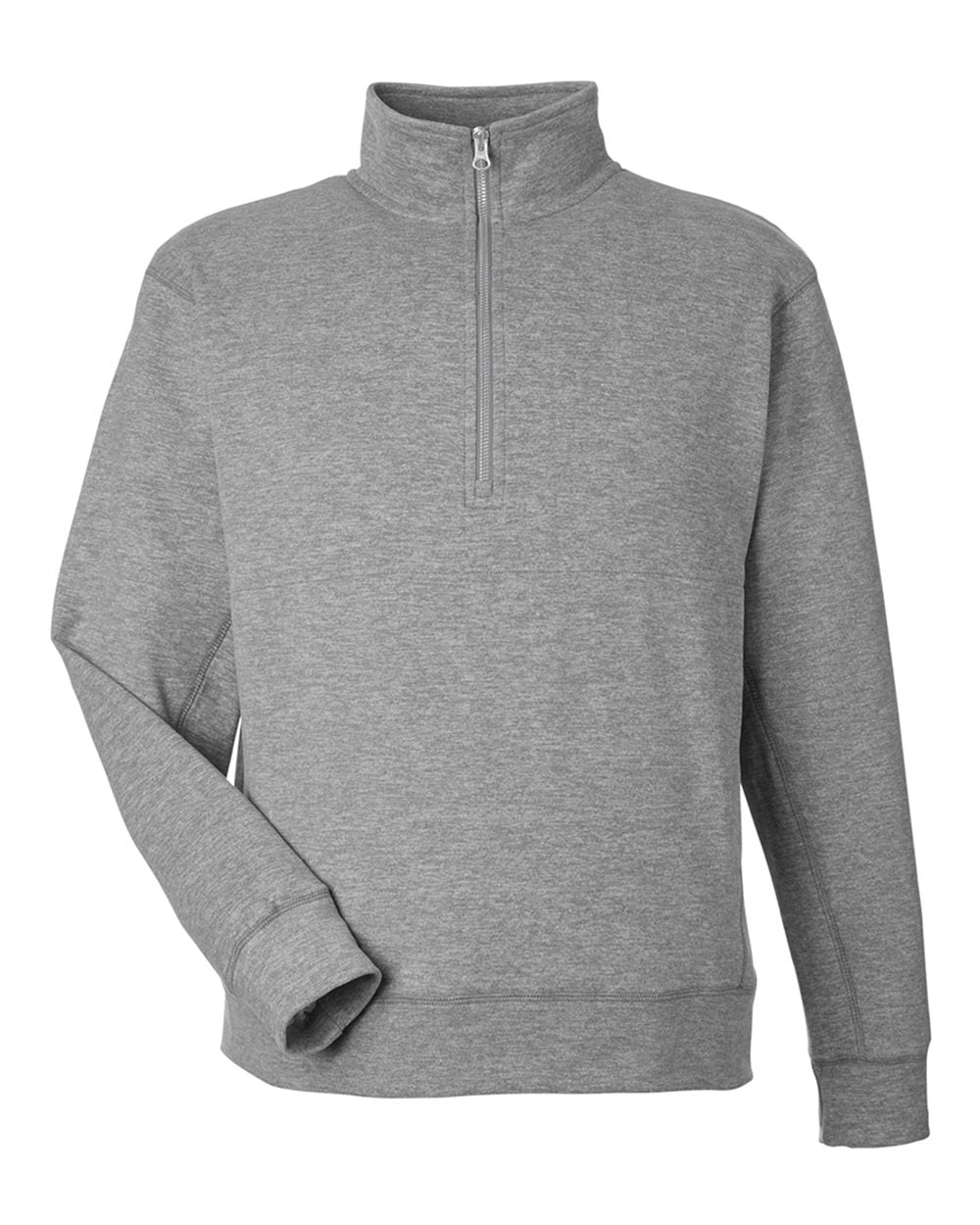 Unisex Electric Fleece Quarter-Zip Sweatshirt - Front - B18228113 - Electric Slate