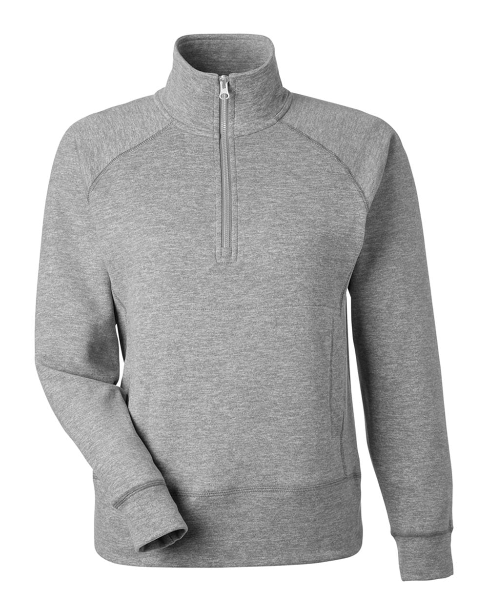Women's Electric Fleece Quarter-Zip Sweatshirt - Front - B18628103 - Electric Slate