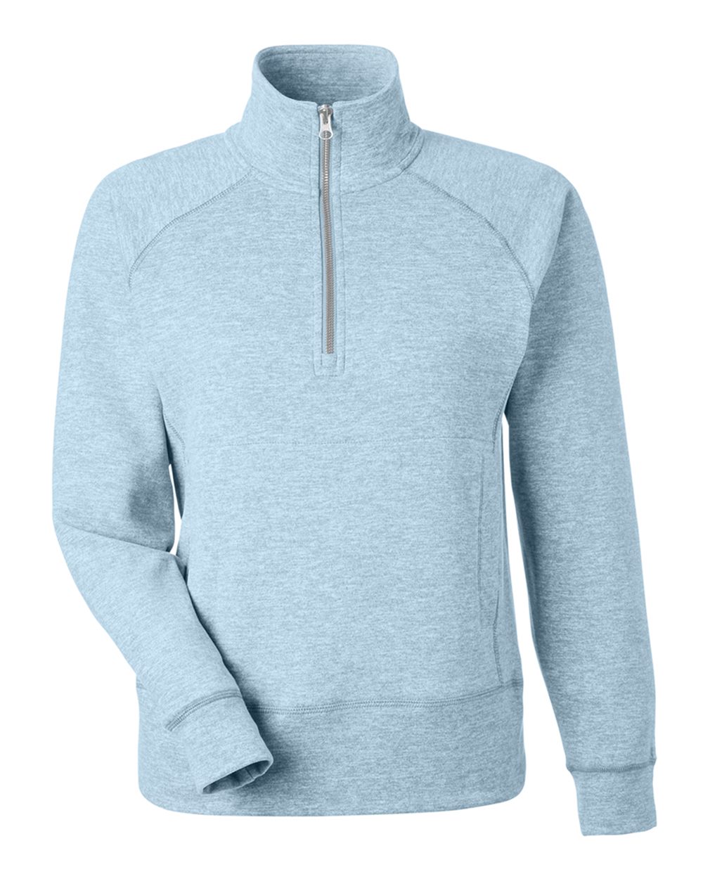 Women's Electric Fleece Quarter-Zip Sweatshirt - Front - B18628633 - Electric Sky