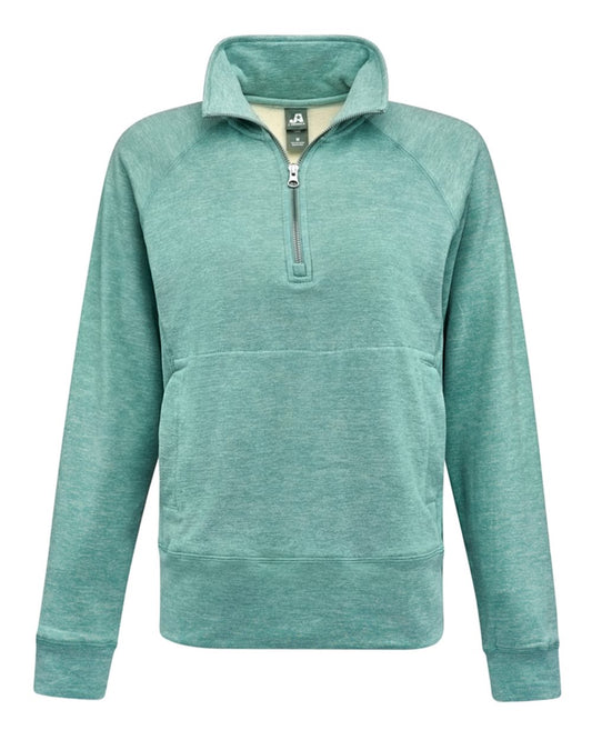 Women's Electric Fleece Quarter-Zip Sweatshirt - Front - B18628873 - Electric Jade