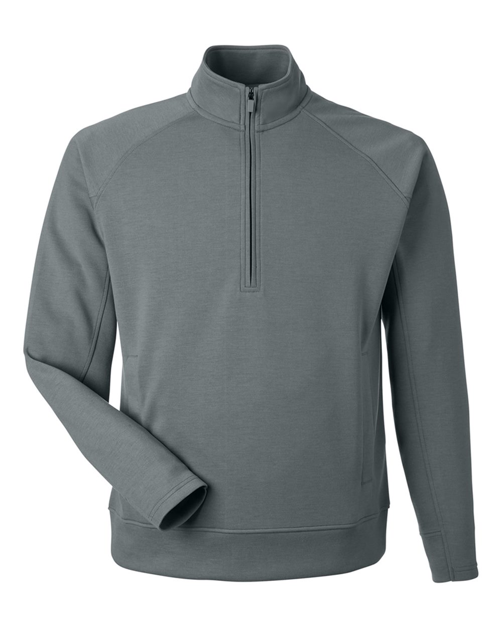 Unisex Apex Fleece Quarter-Zip Sweatshirt - Front - B18828133 - Steel