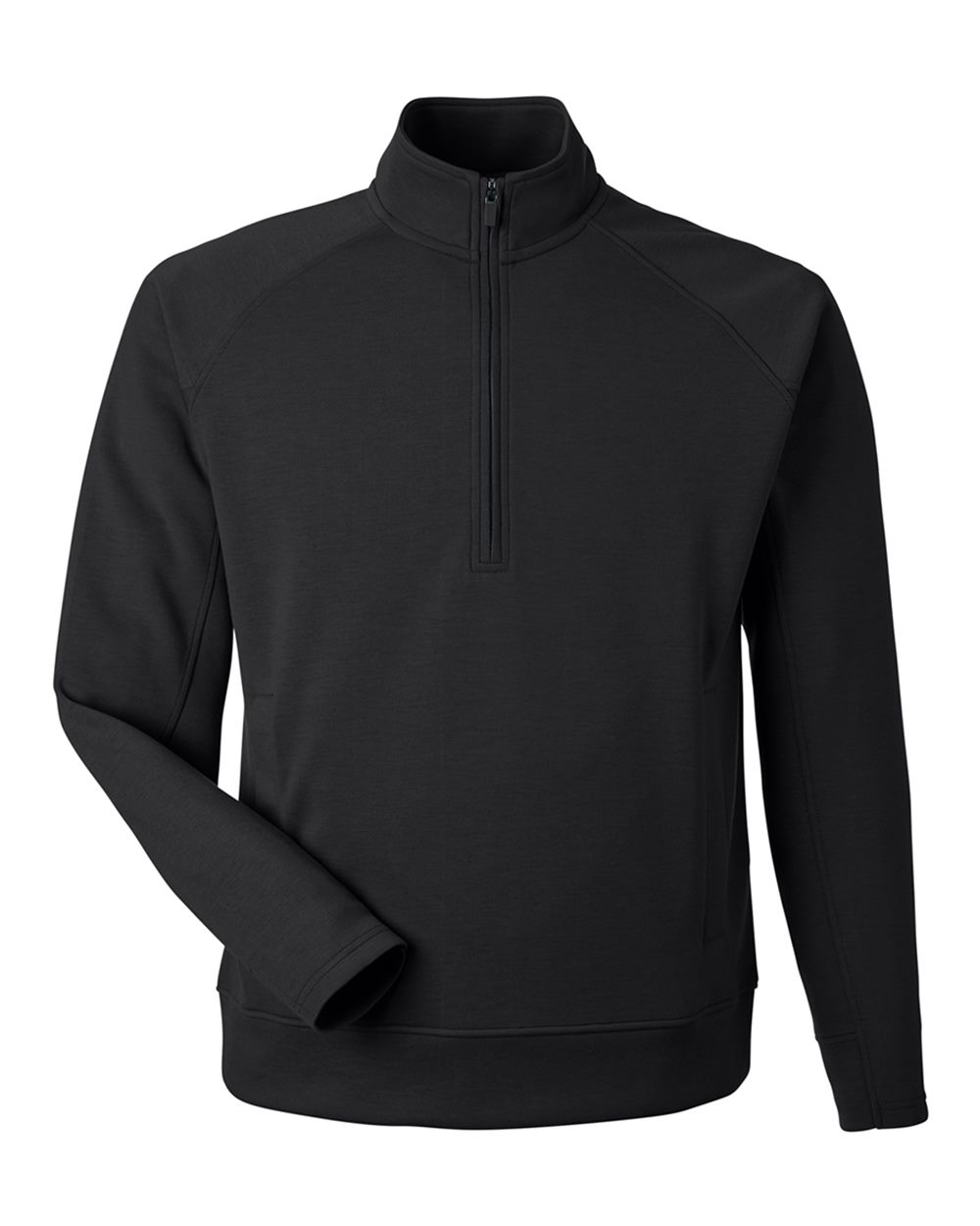 Unisex Apex Fleece Quarter-Zip Sweatshirt - Front - B18828503 - Black