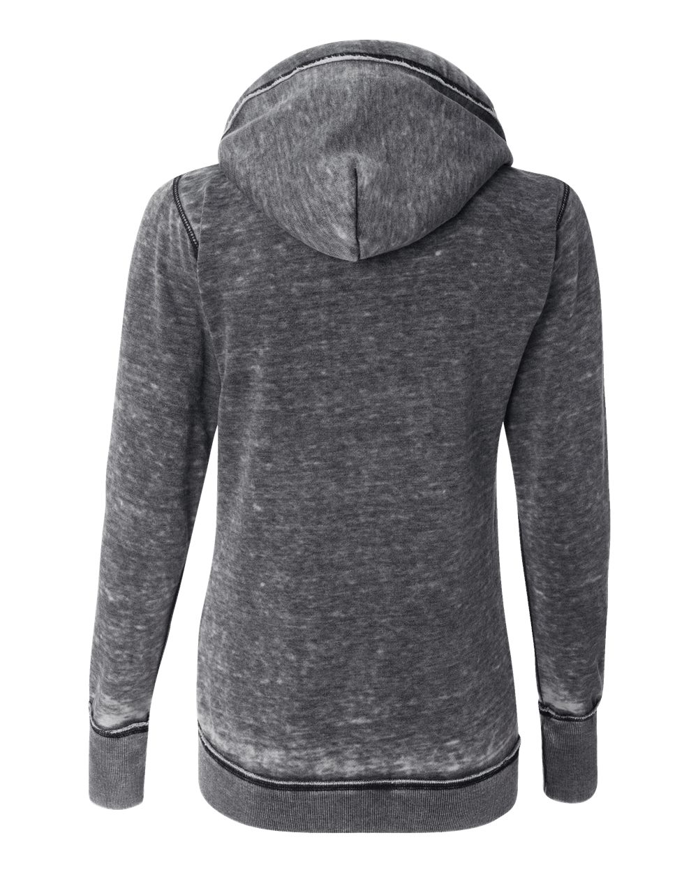 Women's Zen Fleece Full-Zip Hooded Sweatshirt - Back - B88328132 - Dark Smoke