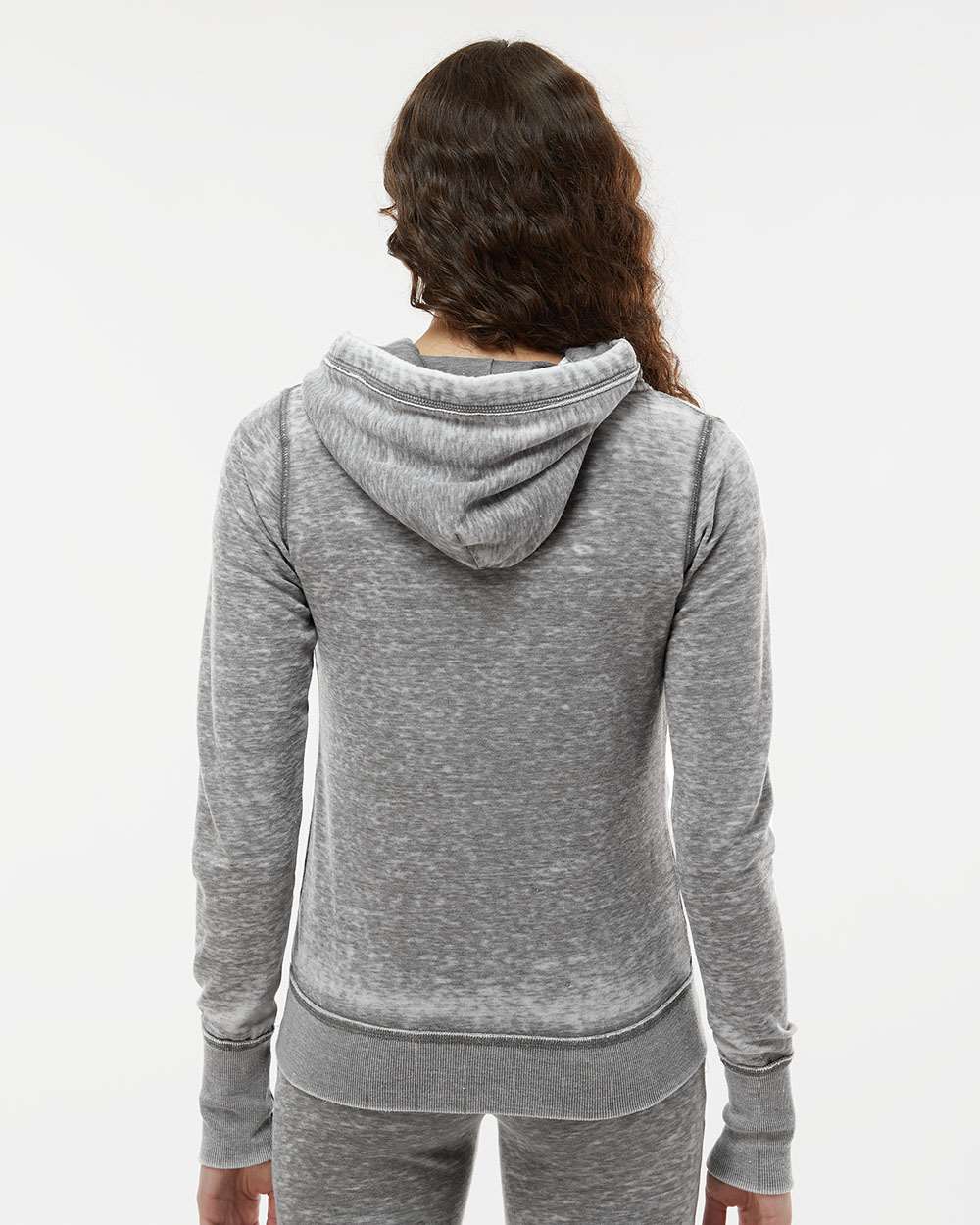 Women's Zen Fleece Full-Zip Hooded Sweatshirt - OnModelBack - B88328092 - Cement
