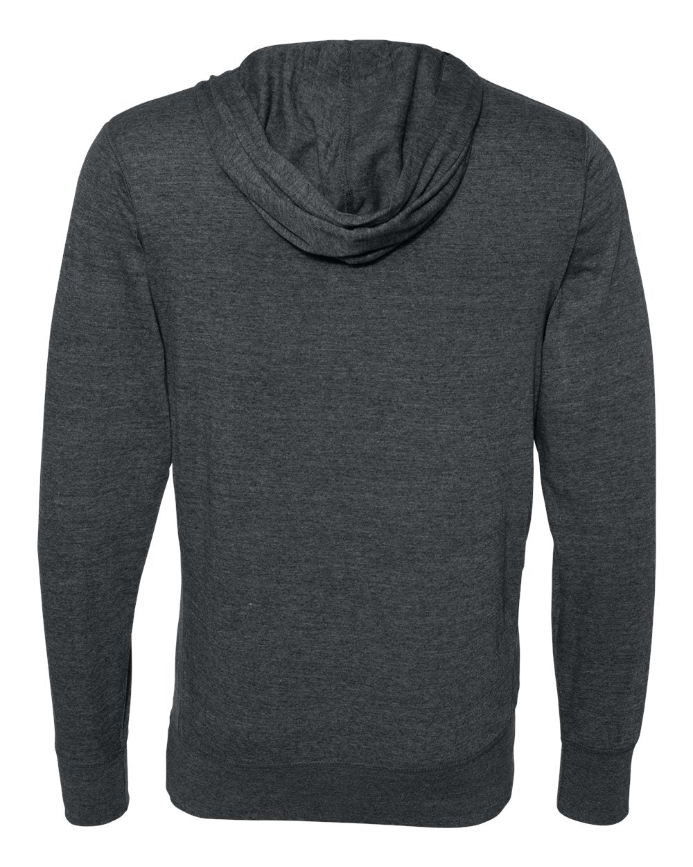 Unisex Jersey Sport Lace Hooded Pullover - Back - B81528091 - Charcoal Heather