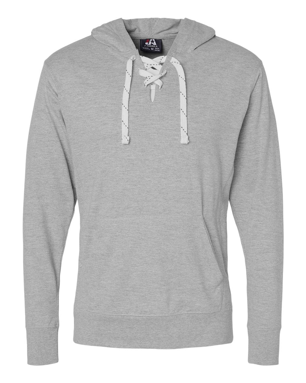 Unisex Jersey Sport Lace Hooded Pullover - Front - B81528581 - Oxford