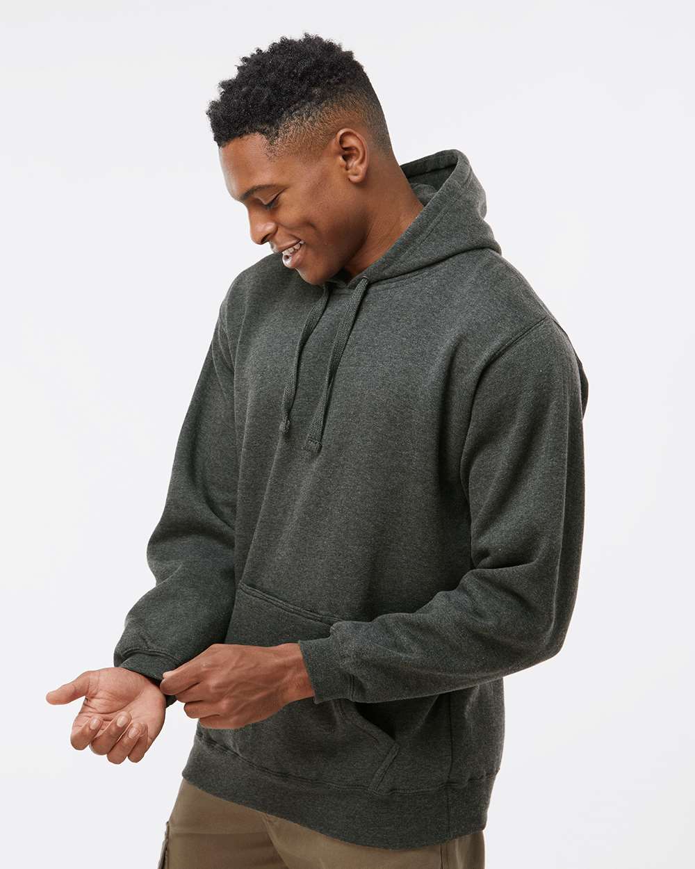 Men's Tailgate Hooded Sweatshirt - OnModelSide - B88528093 - Charcoal Heather