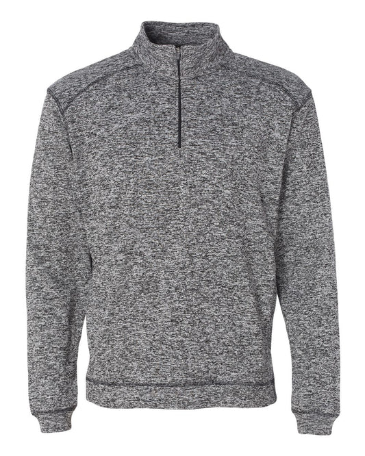 Men's Cosmic Fleece Quarter-Zip Sweatshirt - Front - B24528133 - Charcoal Fleck