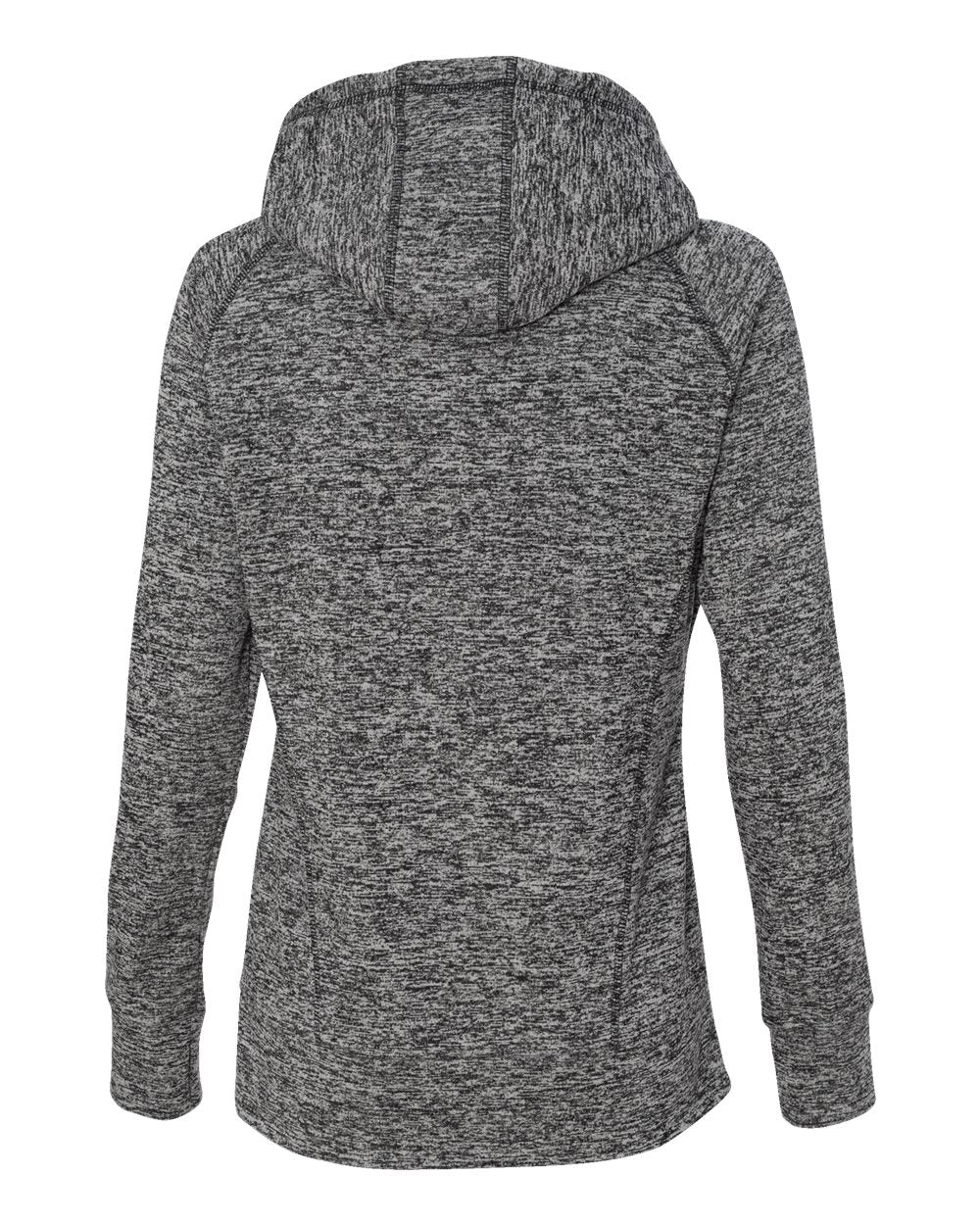 Women’s Cosmic Fleece Hooded Sweatshirt - Back - B54028093 - Charcoal Fleck/ Fire Coral