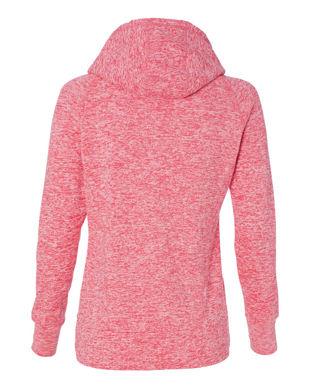 Women’s Cosmic Fleece Hooded Sweatshirt - Back - B54028273 - Fire Coral/ Magenta