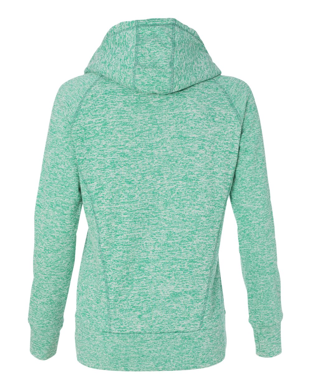 Women’s Cosmic Fleece Hooded Sweatshirt - Back - B54028404 - Emerald/ Neon Yellow