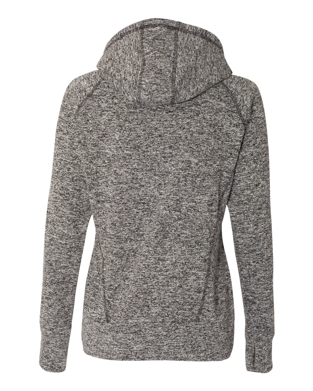 Women’s Cosmic Fleece Hooded Sweatshirt - Back - B54028503 - Charcoal Fleck/ Black