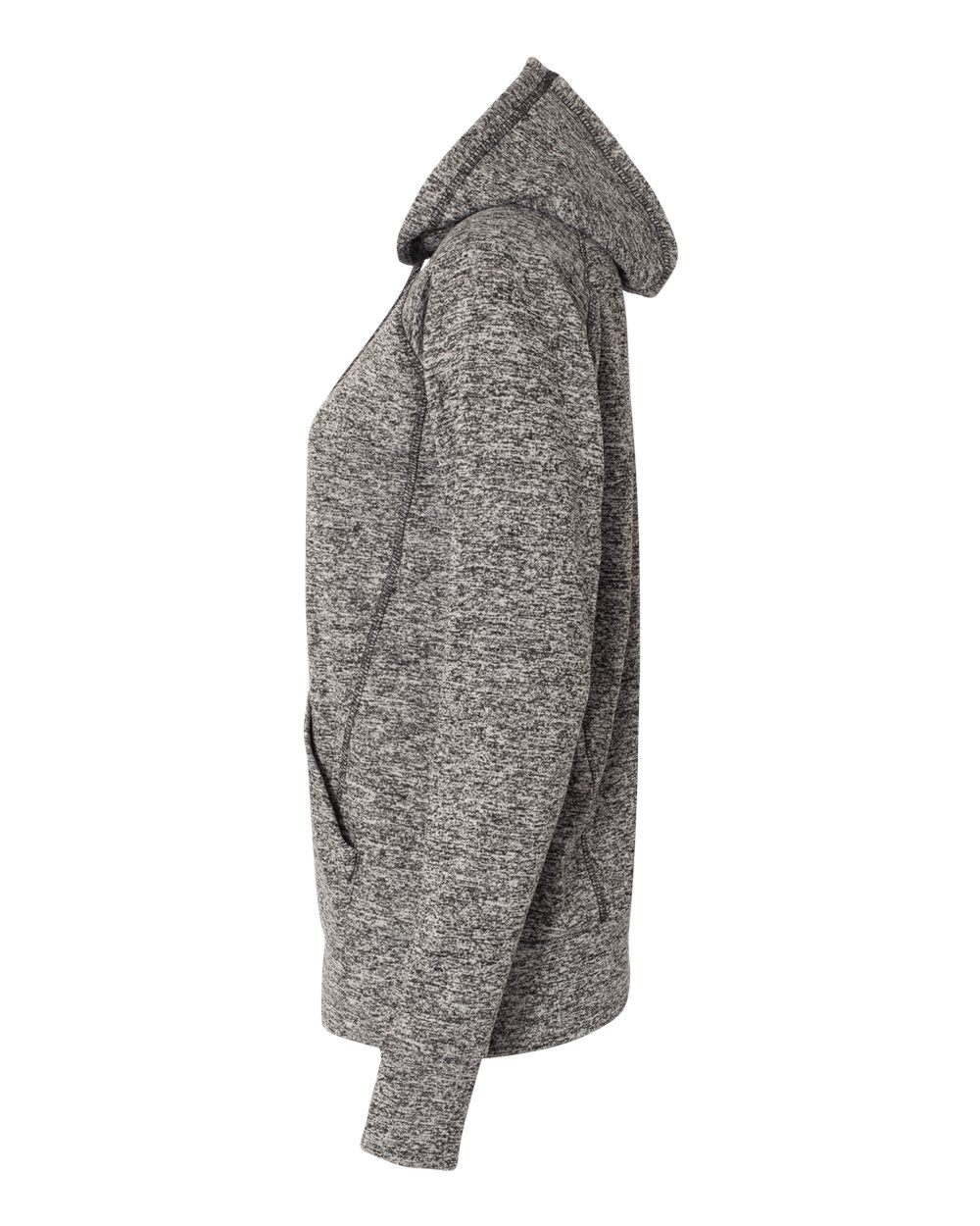 Women’s Cosmic Fleece Hooded Sweatshirt - DirectSide - B54028503 - Charcoal Fleck/ Black