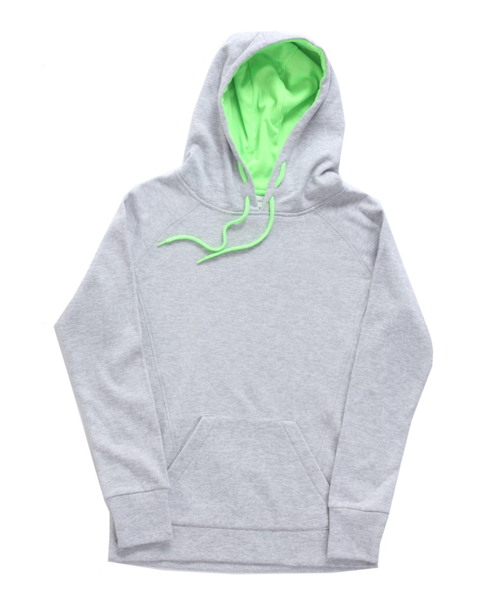 Women’s Cosmic Fleece Hooded Sweatshirt - Front - B54028353 - Ice Fleck/ Neon Green
