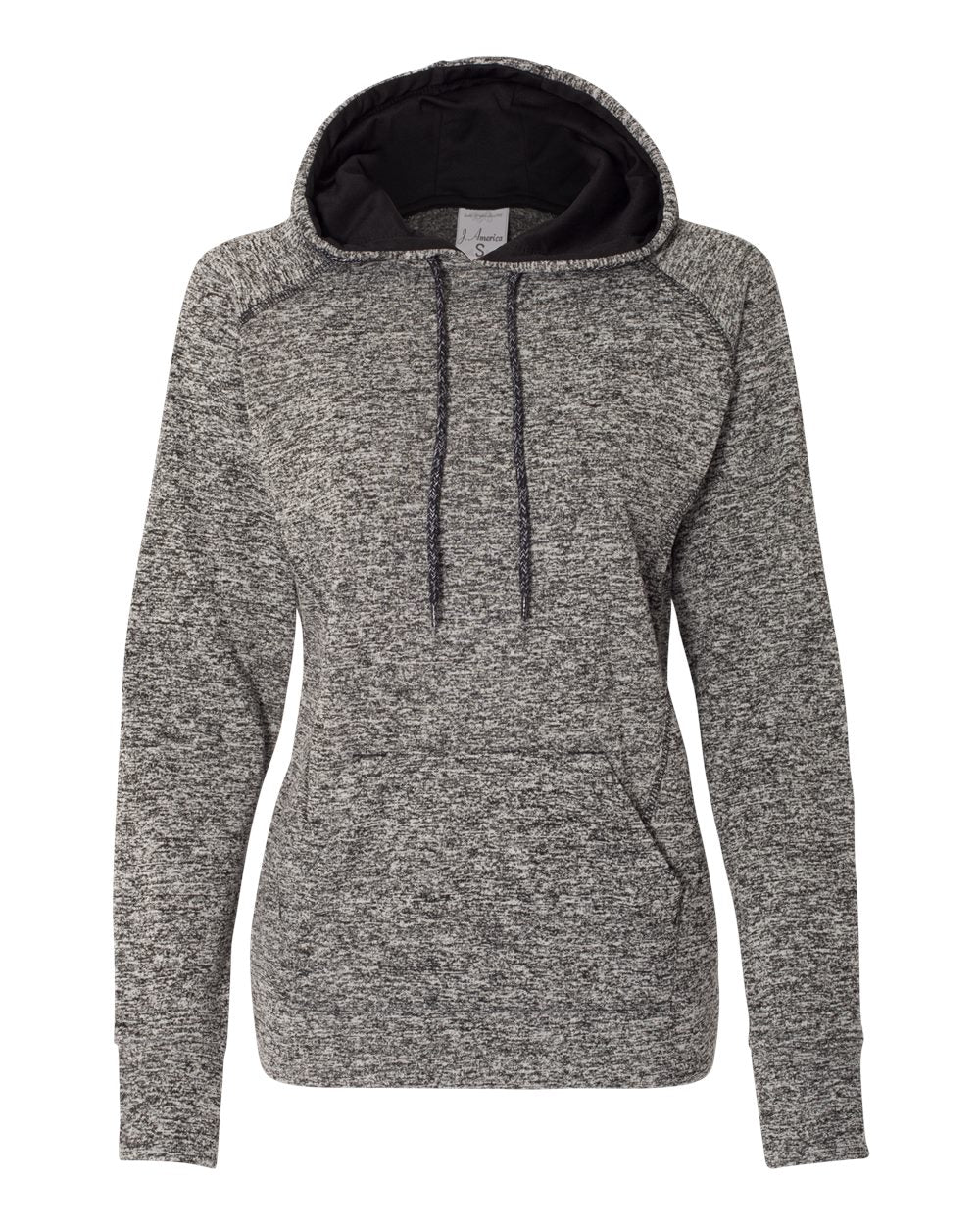 Women’s Cosmic Fleece Hooded Sweatshirt - Front - B54028503 - Charcoal Fleck/ Black