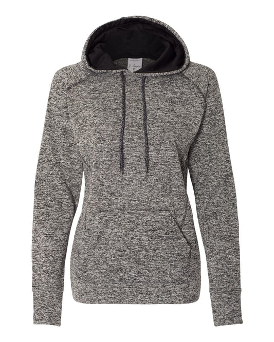 Women’s Cosmic Fleece Hooded Sweatshirt - Front - B54028503 - Charcoal Fleck/ Black