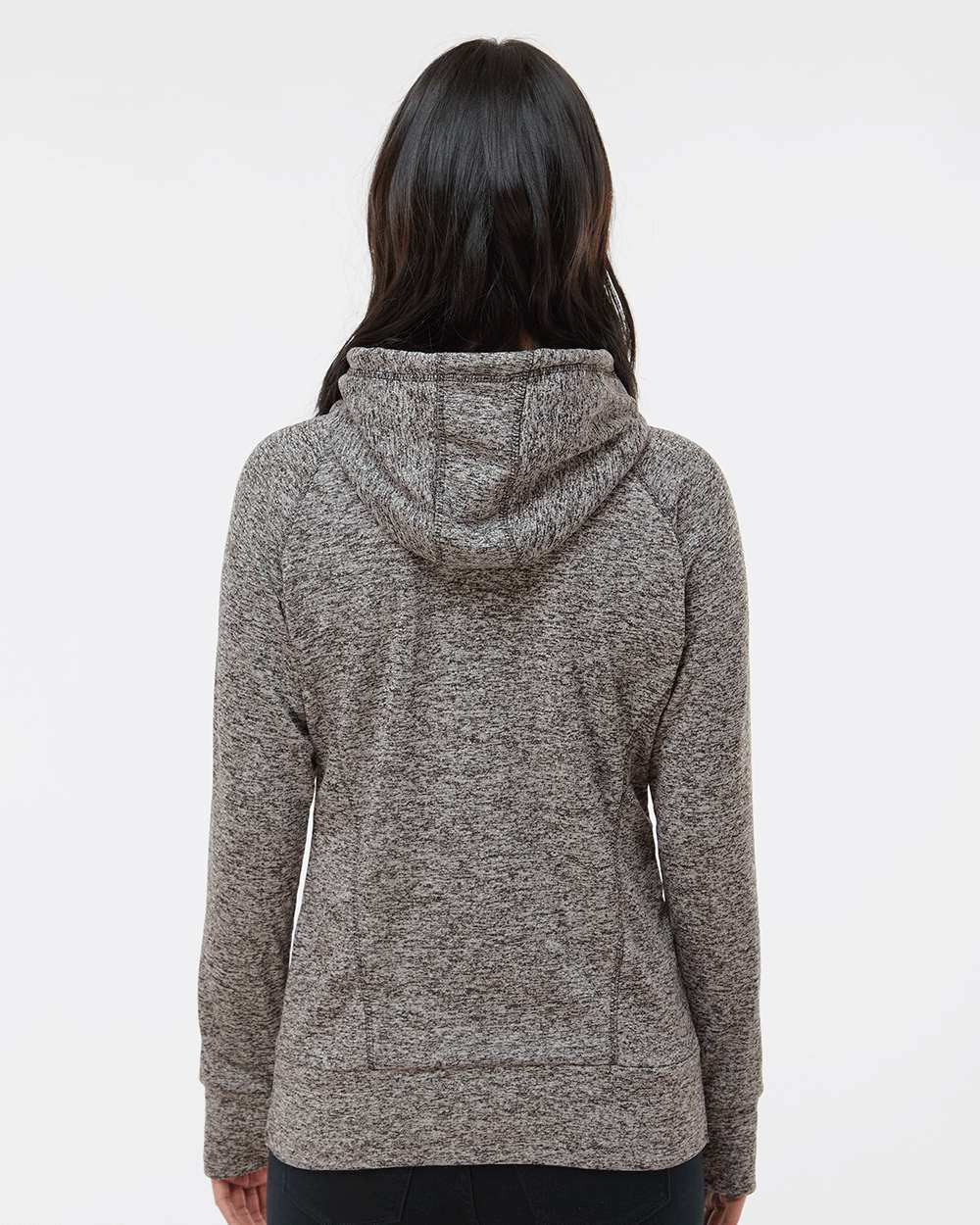 Women’s Cosmic Fleece Hooded Sweatshirt - OnModelBack - B54028503 - Charcoal Fleck/ Black