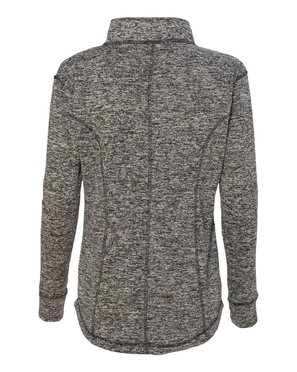 Women's Cosmic Fleece Quarter-Zip Pullover - Back - B24628093 - Charcoal Fleck/ Fire Coral