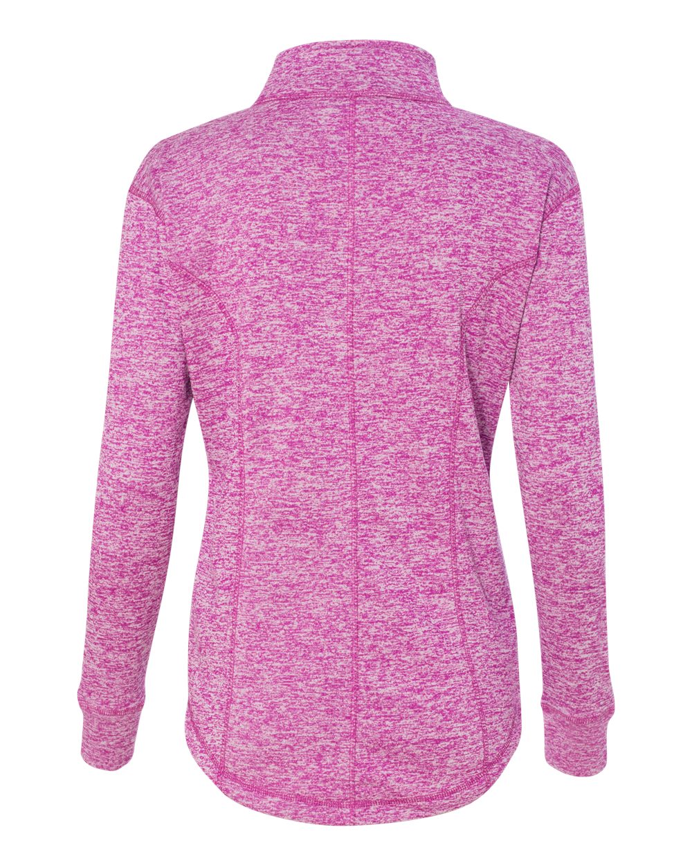 Women's Cosmic Fleece Quarter-Zip Pullover - Back - B24628143 - Magenta/ Neon Yellow