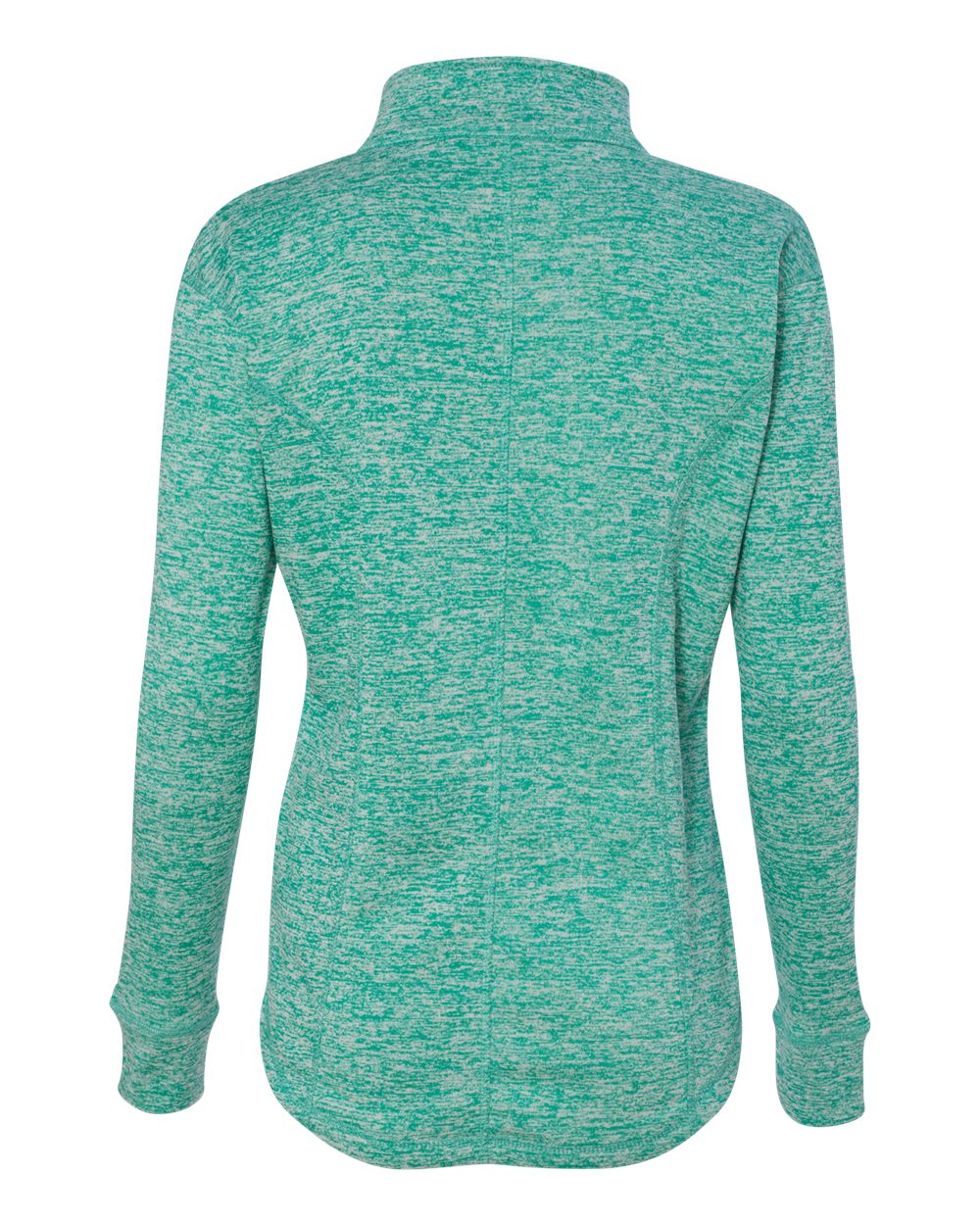 Women's Cosmic Fleece Quarter-Zip Pullover - Back - B24628403 - Emerald/ Neon Yellow