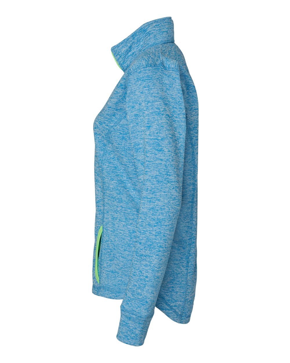 Women's Cosmic Fleece Quarter-Zip Pullover - DirectSide - B24628063 - Electric Blue/ Neon Green