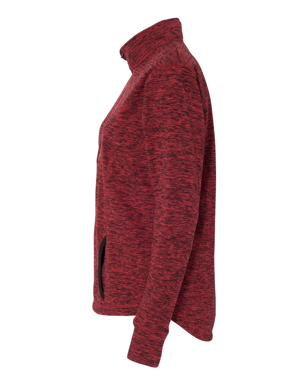 Women's Cosmic Fleece Quarter-Zip Pullover - DirectSide - B24628703 - Red Fleck/ Black