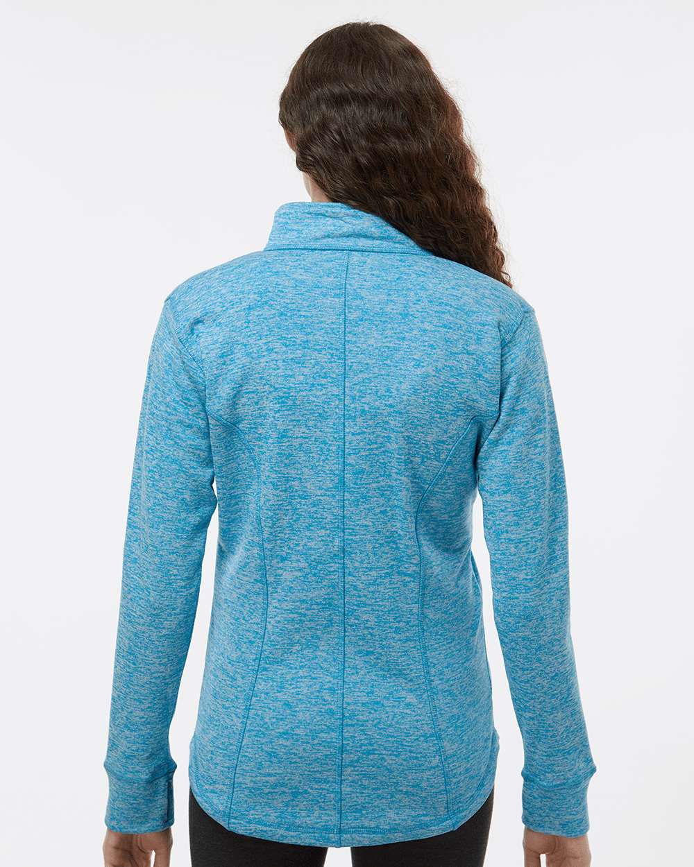 Women's Cosmic Fleece Quarter-Zip Pullover - OnModelBack - B24628063 - Electric Blue/ Neon Green