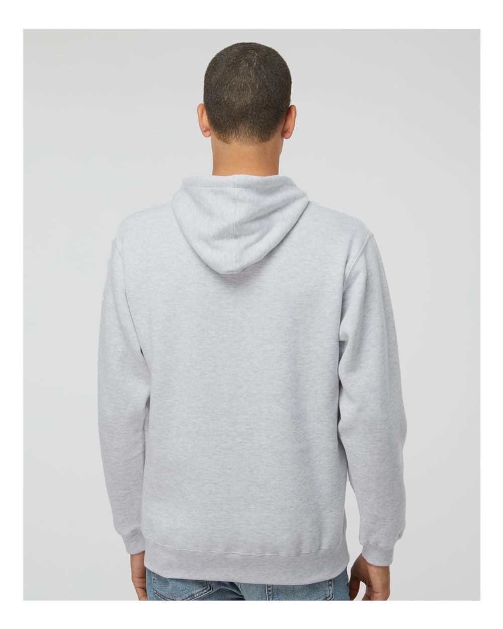 Men's Premium Hooded Sweatshirt - OnModelBack - B22228012 - Ash Heather
