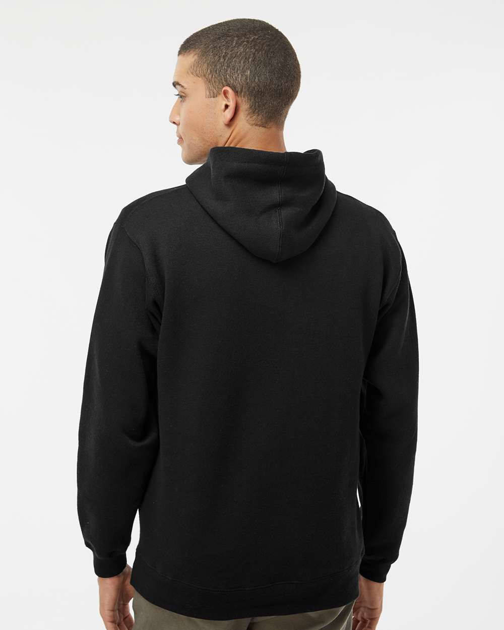 Men's Premium Hooded Sweatshirt - OnModelBack - B22228503 - Black