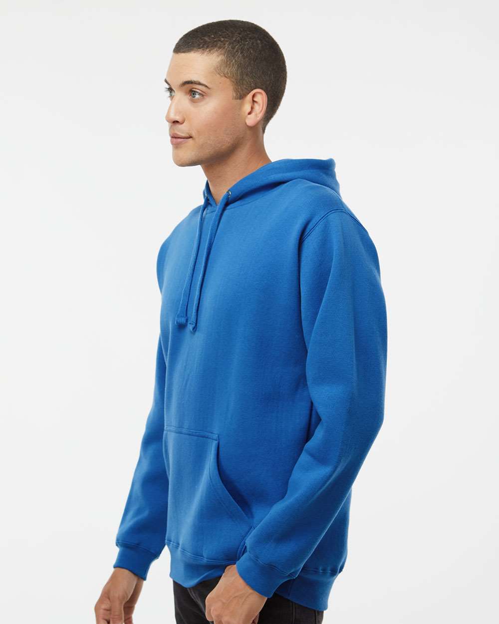 Men's Premium Hooded Sweatshirt - OnModelSide - B22228752 - Royal