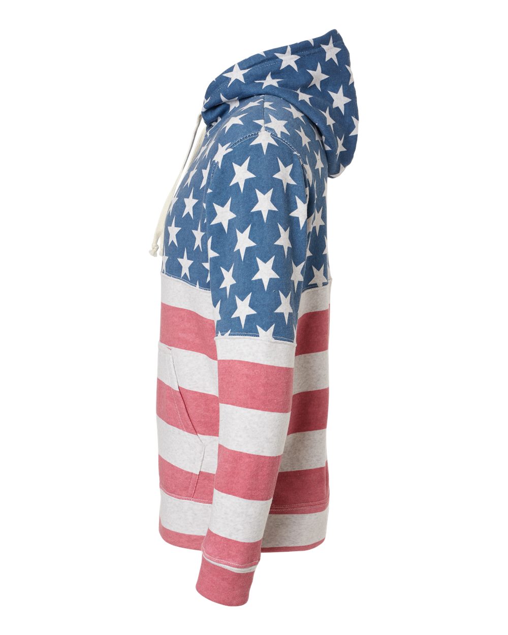 Men's Triblend Fleece Hooded Sweatshirt - DirectSide - B23628452 - Stars & Stripes Triblend