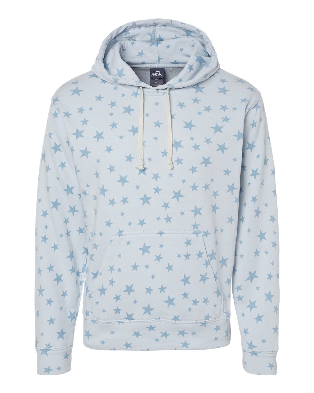 Men's Triblend Fleece Hooded Sweatshirt - Front - B23628772 - Chambray Stars Triblend