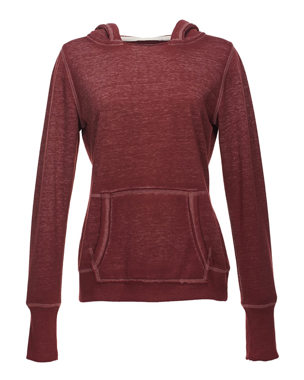 Women's Zen Fleece Hooded Sweatshirt - Front - B20328522 - Twisted Bordeaux