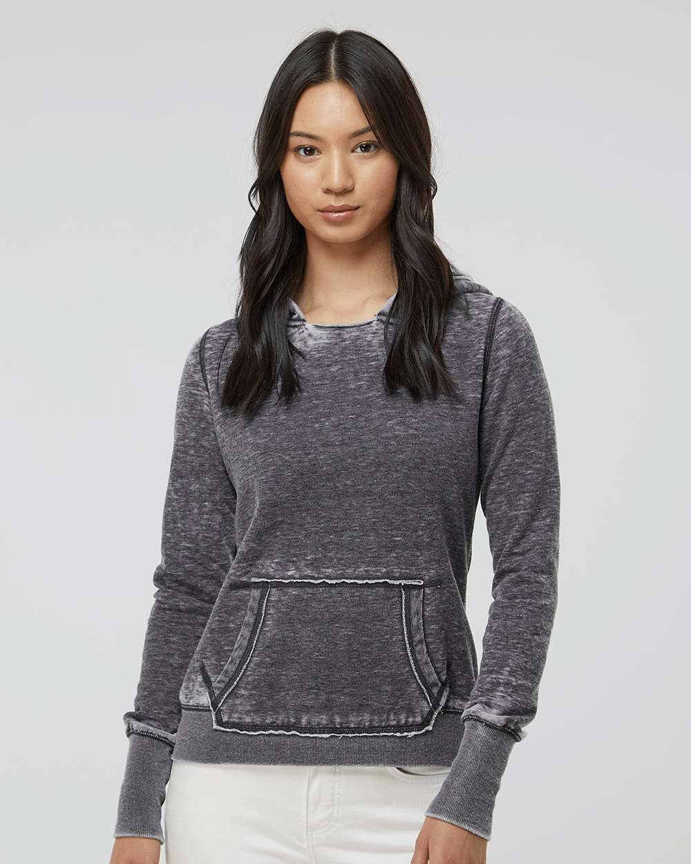 Women's Zen Fleece Hooded Sweatshirt - OnModelFront - B20328132 - Dark Smoke