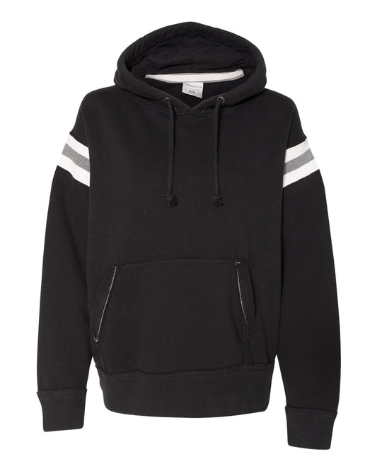 Men's Vintage Athletic Hooded Sweatshirt - Front - B84028503 - Black