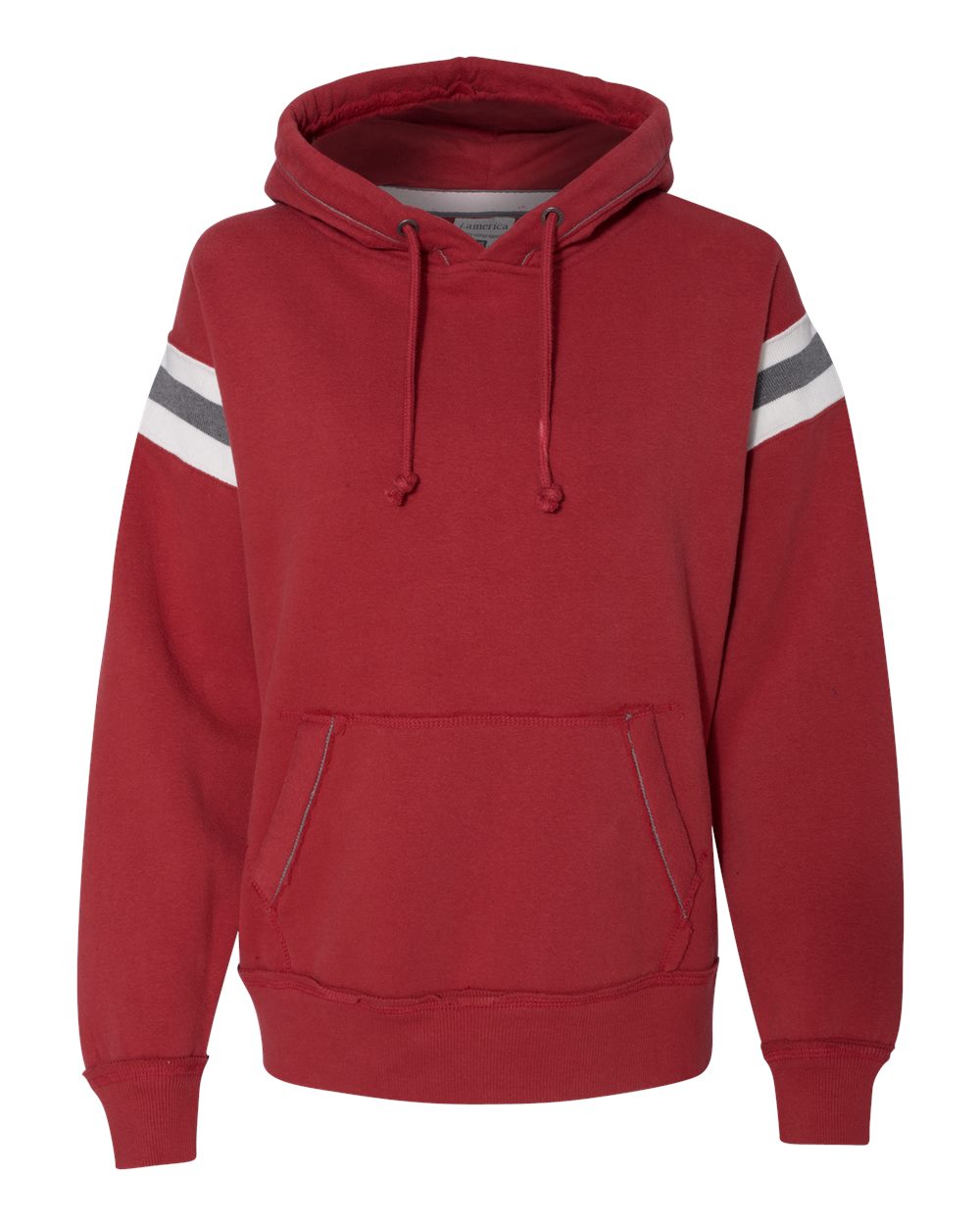 Men's Vintage Athletic Hooded Sweatshirt - Front - B84028703 - Simply Red